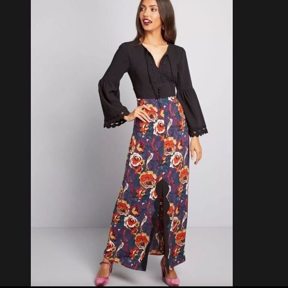 Mod Cloth X Anna Sui Rooted in Retro Maxi Dress - Picture 1 of 10